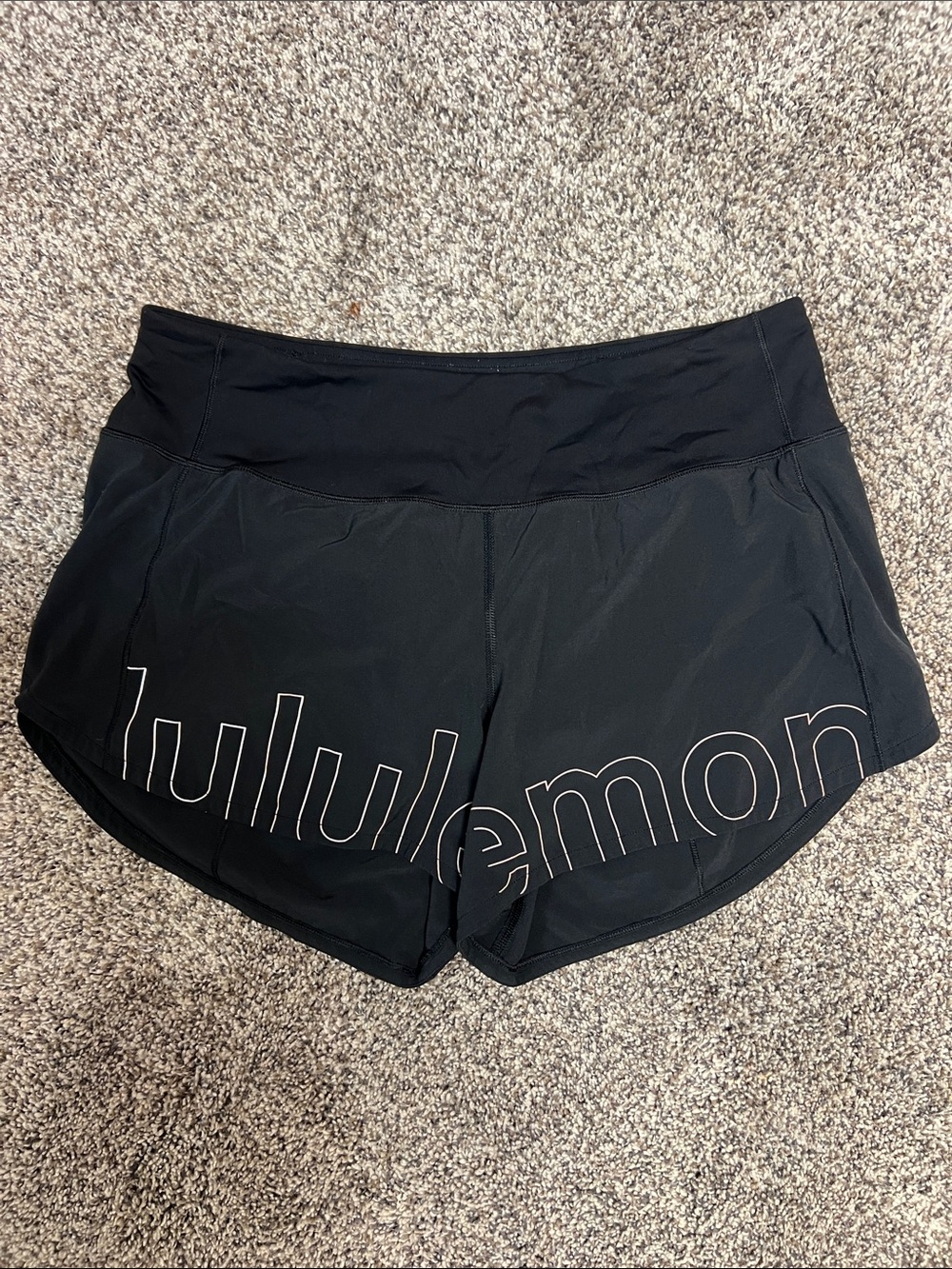 lululemon athletica Black Athletic Running Shorts with Side Logo